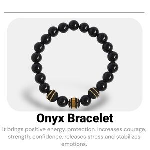 MEN | Onyx Gemstone Beaded Bracelet gift for men anniversary boyfriend Christmas